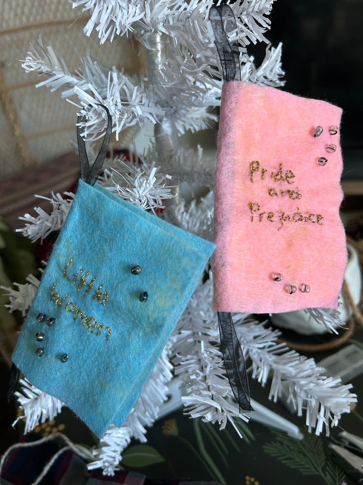 Felt book ornaments 