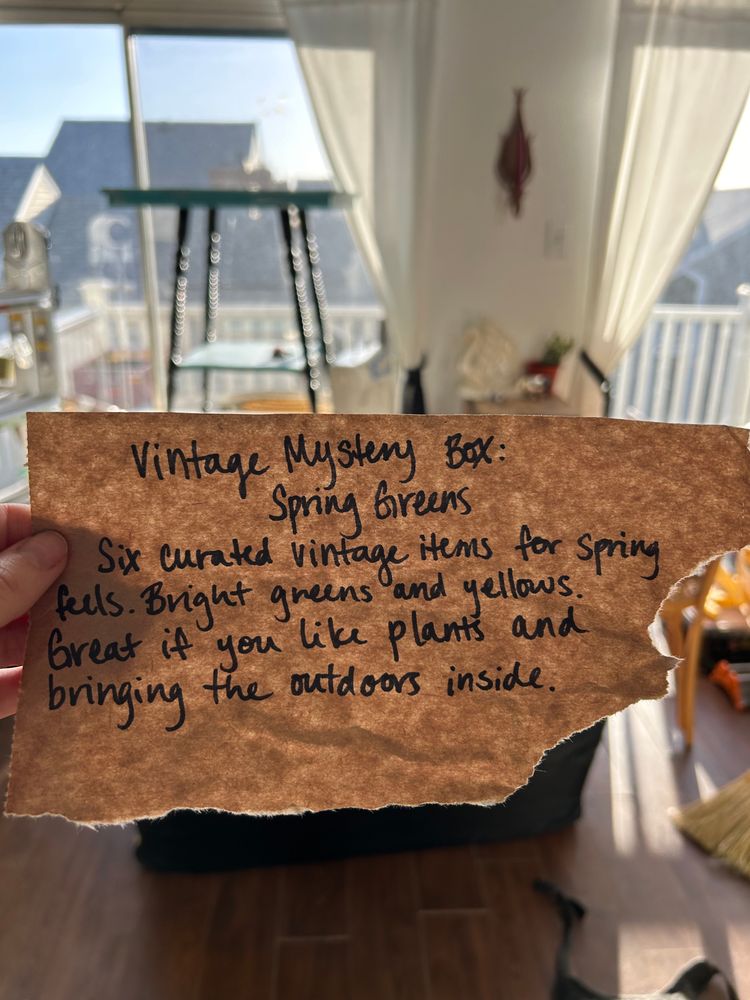 Vintage Mystery Box: spring greens 