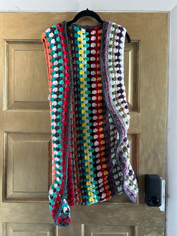Crochet multi colored vest