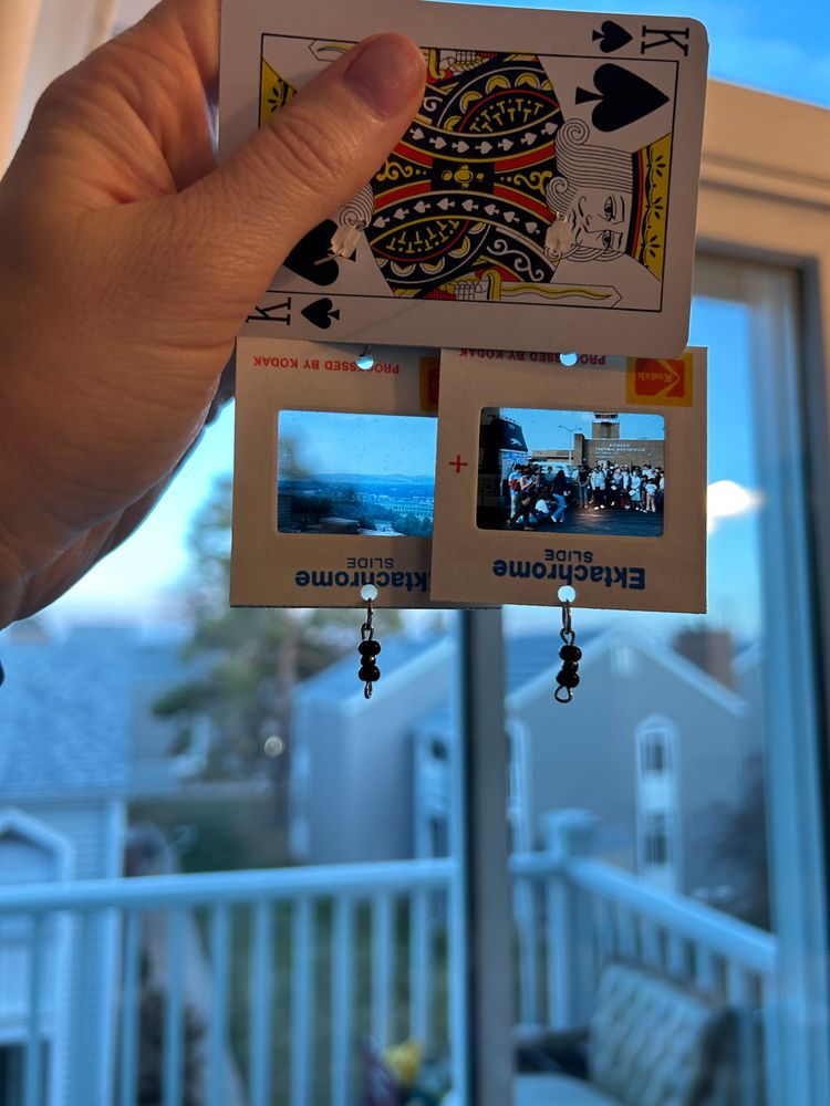 Vintage slide photo earrings 