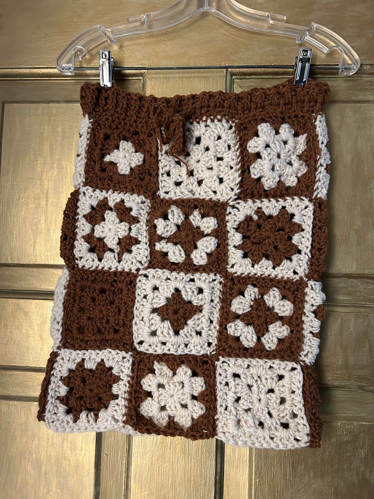 Crochet wool skirt