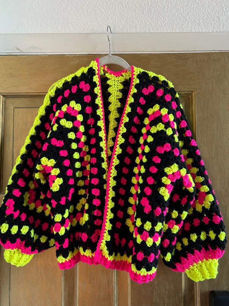 Neon crochet cardigan 