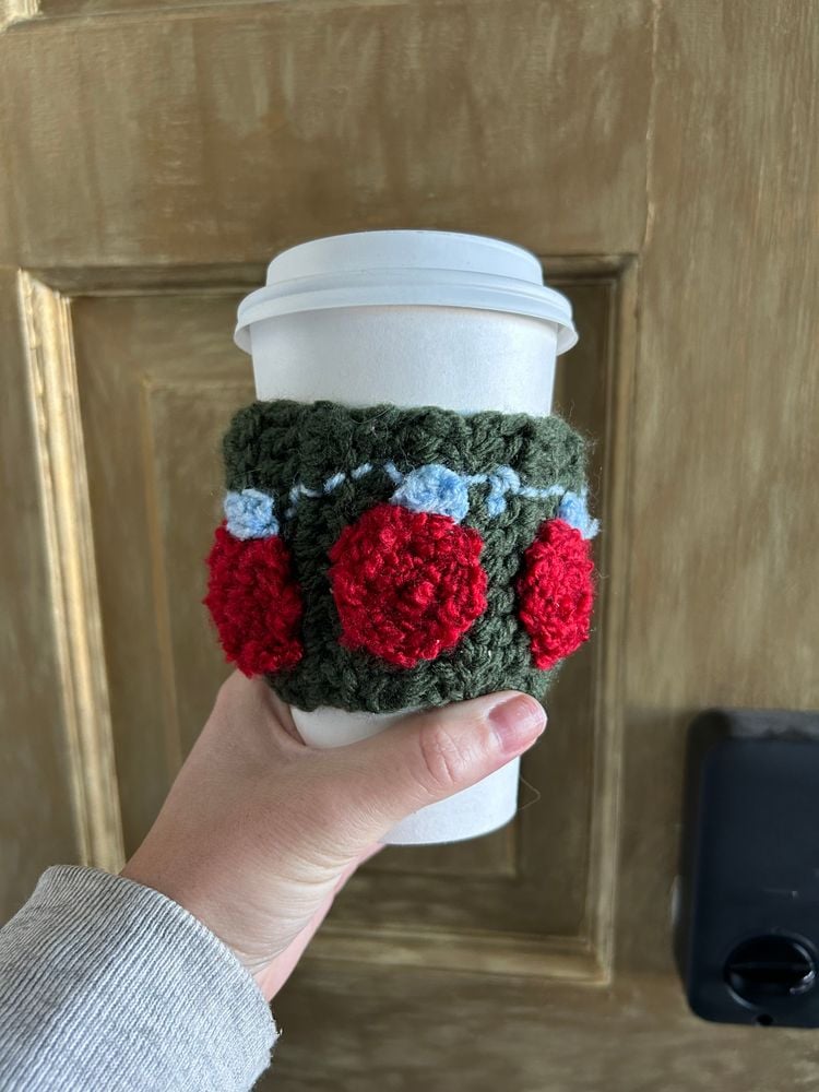 Christmas ornament coffee cozy