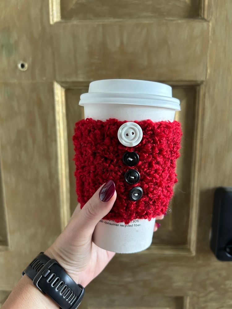Santa coffee cozy