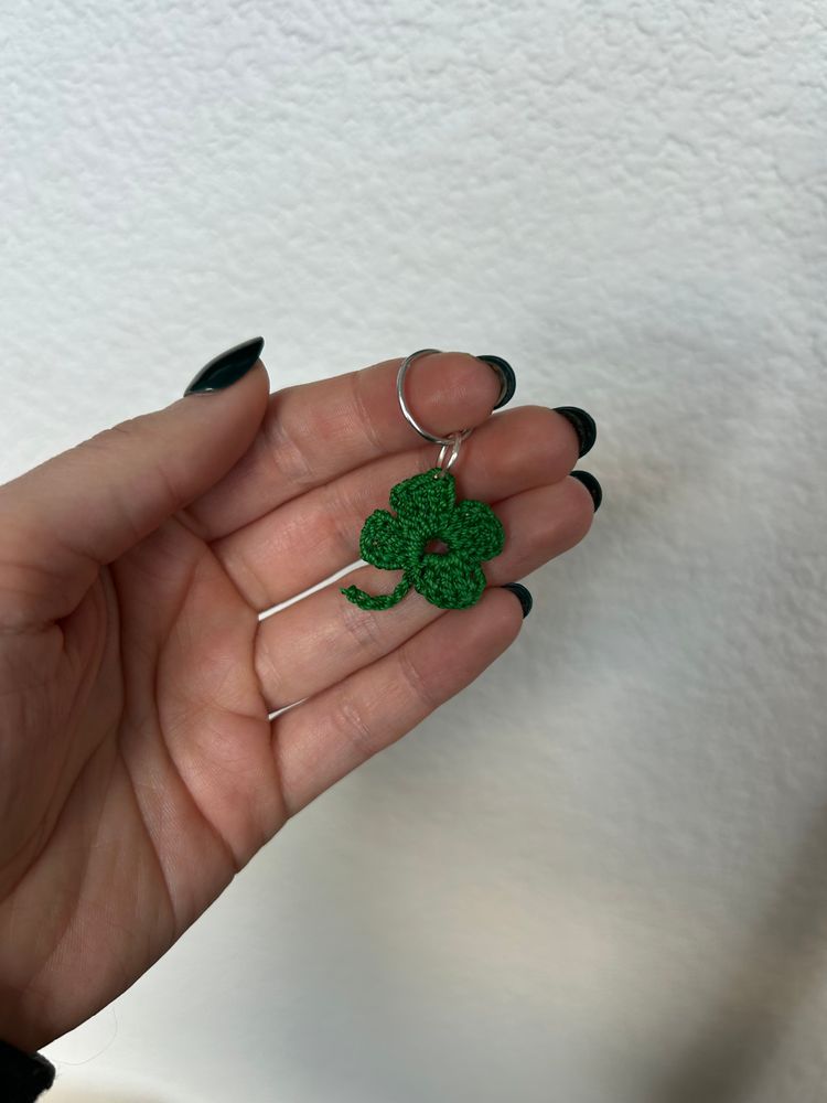 Four leaf clover bag charm